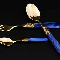 Набор столовых приборов 36пр Ischia Antique Gold Blue Gold Domus Design