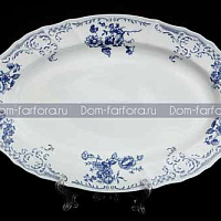 Блюдо овальное 36см Синие розы (3шт кор) Bernadotte