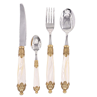 Набор столовых приборов 24пр Siena Antique Gold Champagne Steel Domus Design