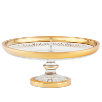 Кабаретница 30,5см н/н хрусталь с золотом Фелиция Crystal HeArt