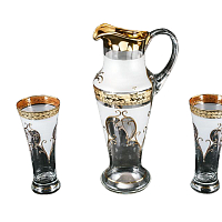 Набор 7пр графин и стаканы Версаче Х-ка с/ф золото Balvinglass