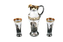 Набор 7пр графин и стаканы Версаче Х-ка с/ф золото Balvinglass