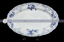 Блюдо овальное 36см Синие розы (3шт кор) Bernadotte