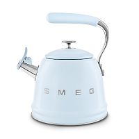 Чайник со свистком 2,3л Smeg голубой Стиль 50-х гг