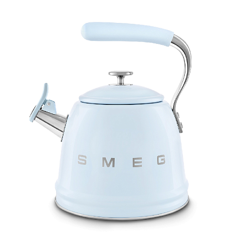 Чайник со свистком 2,3л Smeg голубой Стиль 50-х гг Чайник со свистком 2,3л Smeg голубой Стиль 50-х гг