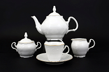 Сервиз чайный 6пер 15пр Белый узор ведерко Bernadotte