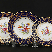 Набор тарелок 18пр Constance Кобальт полевой цветок