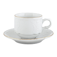 Набор кофейных пар 120мл 6шт Белый узор Bernadotte