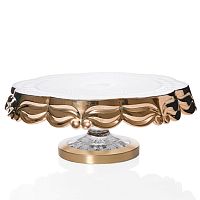 Тортница 30см н/н хрусталь с золотом Фелиция Crystal HeArt