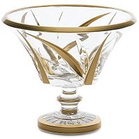 Конфетница 23см хрусталь с золотом Max Crystal