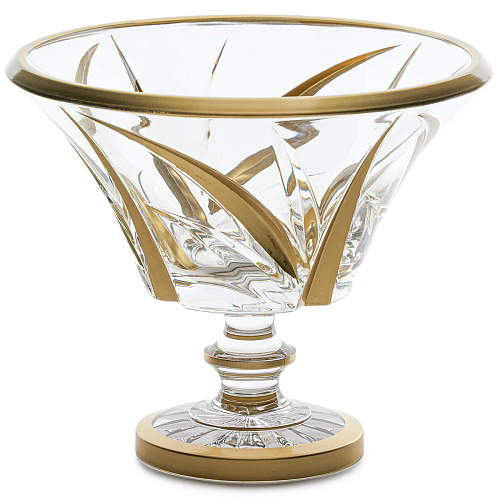 Конфетница 23см хрусталь с золотом Max Crystal