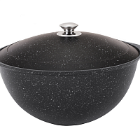 Казан для плова 9л со стекл. кр Кофейный мрамор Кукмара