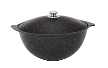 Казан для плова 9л со стекл. кр Кофейный мрамор Кукмара