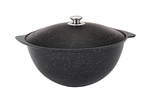 Казан для плова 9л со стекл. кр Кофейный мрамор Кукмара