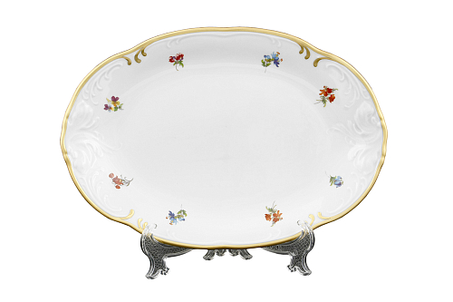 Блюдо овальное 32см Цветок Слоновая кость Roman Gebis