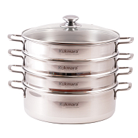 Мантоварка 5л 28см со стеклянной крышкой Кукмара