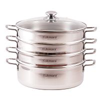 Мантоварка 5л 28см со стеклянной крышкой Кукмара