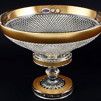 Фруктовница 305мл хрусталь с золотом Max Crystal