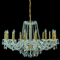 Люстра 16 рожковая золотые плафоны 