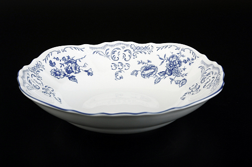 Салатник 25см Синие розы (3шт кор)