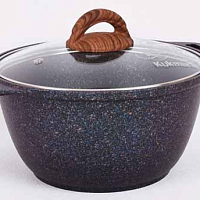 Кастрюля 6л со стекл. крышкой Granit ultra Blue Kukmara