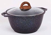 Кастрюля 6л со стекл. крышкой Granit ultra Blue Kukmara