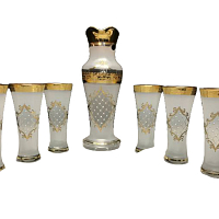 Набор 7пр графин и стаканы Каро Х-ка золото с камнями Balvinglass