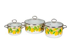 Набор кастрюль 3пр Limon белоснежная