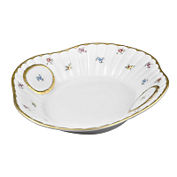 Блюдо для хлеба 35см рельефное Мейсенский цветок Queen's Crown