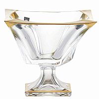 Фруктовница 33см на ножке Quadron Матовое золото AS Crystal.