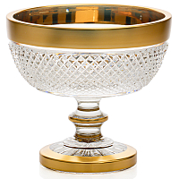 Конфетница 15см н/н хрусталь с золотом Фелиция Crystal HeArt
