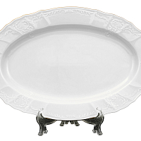 Блюдо овальное 36см 1шт Белый узор Слоновая кость Bernadotte