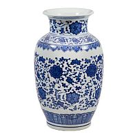 Ваза глянцевая овальная 30см Blue & White