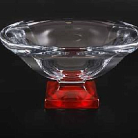Фруктовница 34см Magma красная ножка Crystalite Bohemia