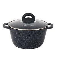 Кастрюля 2,5л с крышкой Granit black Кукмара