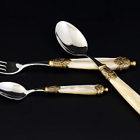 Набор столовых приборов 18пр Siena Antique Gold Champagne Steel Domus Design