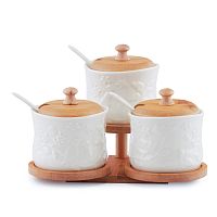 Набор банок для хран-я на подстав 250мл 3шт Птички на ветке Elan Gallery