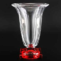 Ваза 29см Magma красная ножка Crystalite Bohemia