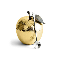 Сахарница 11см с ложкой золото Apple Michael Aram 