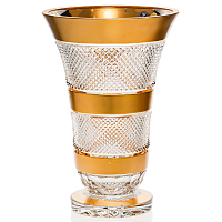 Ваза 35см хрусталь с золотом Фелиция Crystal HeArt