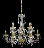 Люстра 12 рожковая 2 яруса золотые плафоны 4047 70/60см10kg 