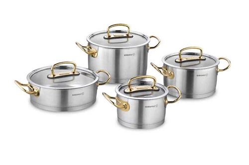 Набор кастрюль 8пр Samara Gold Korkmaz Набор кастрюль 8пр Samara Gold Korkmaz