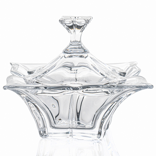 Конфетница 20,5см с крышкой Florale Crystalite Bohemia