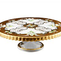 Тортница на ножке белая лепка Star Crystal 