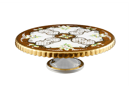 Тортница на ножке белая лепка Star Crystal Тортница на ножке белая лепка Star Crystal