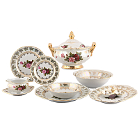 Сервиз столовый 6пер 26пр с супником с салатниками без масленки Аристократ Роза