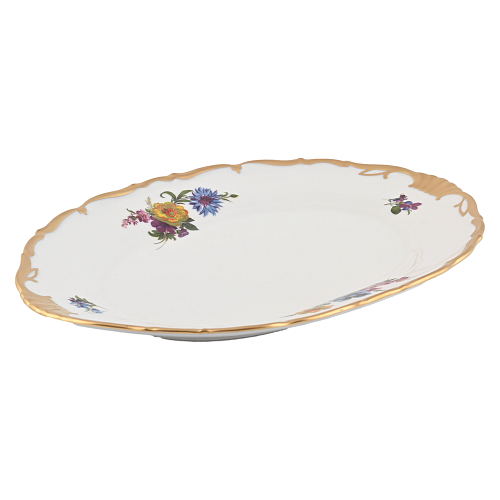 Блюдо овальное 28см 1шт Мейсенский букет