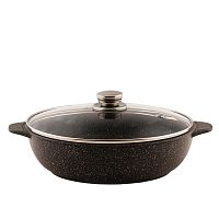 Жаровня 28см с крышкой Гранит Мегалит Кукмара