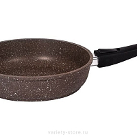 Сковорода 28см со с/ручкой и стек крышкой Гранит brown Мечта