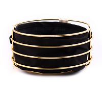 Хлебница 21см круглая черная в золоте Yakut